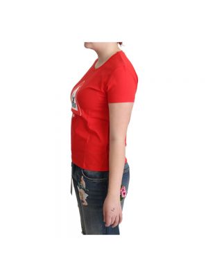 Camiseta de algodón con estampado Moschino rojo