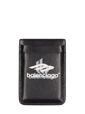 Δερμάτινος πορτοφόλι Balenciaga μαύρο