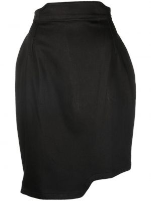 Bavlněné midi sukně s vysokým pasem na zip Thierry Mugler Pre-owned - černá