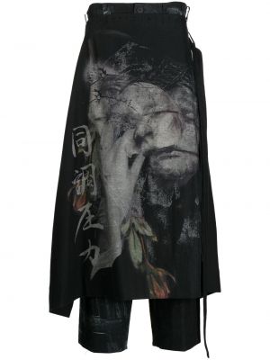 Egyenes szárú nadrág Yohji Yamamoto fekete