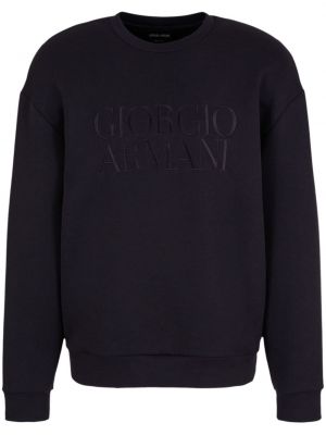 Haftowany sweter Giorgio Armani niebieski