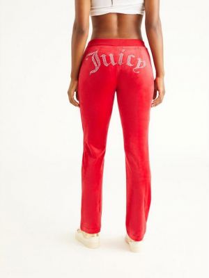Велюровые спортивные штаны Juicy Couture красные