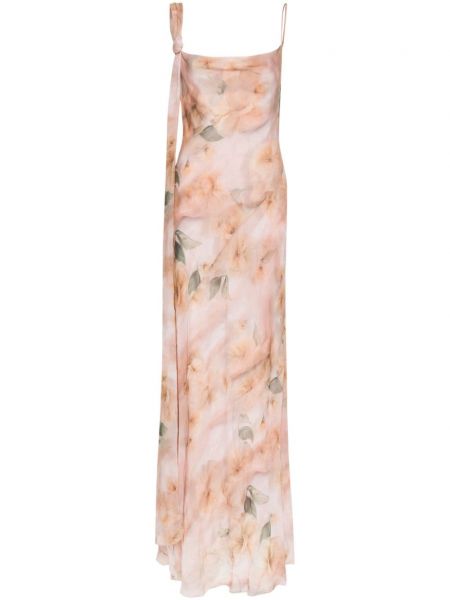Květinové večerní šaty s potiskem Blumarine růžové