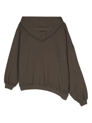 Asimetriškas siuvinėtas džemperis su gobtuvu Magliano ruda