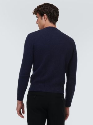 Sweter wełniany z kaszmiru Ami Paris niebieski