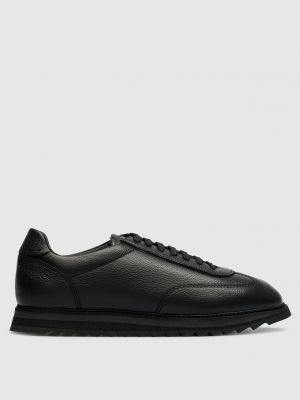 Черные кожаные кроссовки с мехом Doucal's