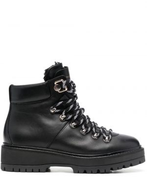 Ankle boots sznurowane koronkowe Tommy Hilfiger czarne