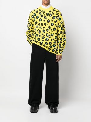 Woll pullover mit print mit leopardenmuster Versace gelb