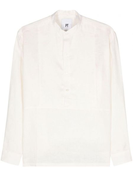 Λινό πουκάμισο Pt Torino λευκό