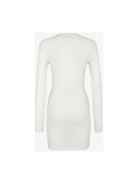 Mini vestido manga larga Fendi blanco