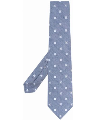 Corbata con bordado Kiton azul