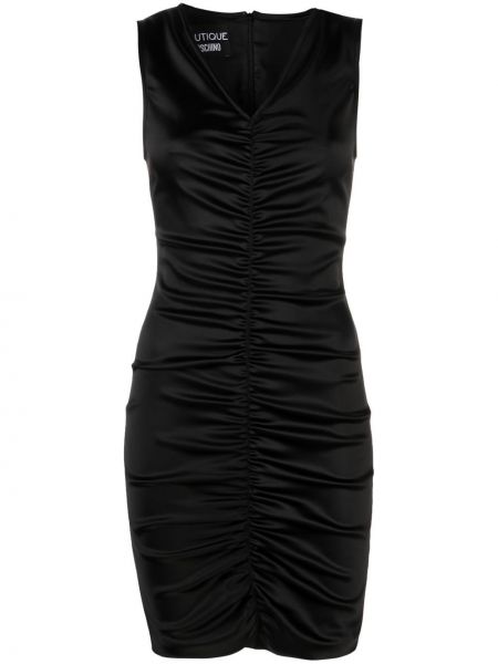 Мини рокля с v-образно деколте Boutique Moschino черно