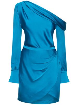 Сатенена мини рокля Jonathan Simkhai синьо