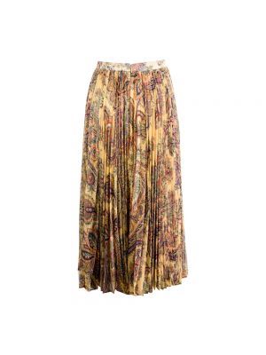 Falda midi con estampado con estampado de cachemira plisada Etro