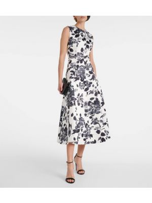 Midi haljina s cvjetnim printom Emilia Wickstead crna