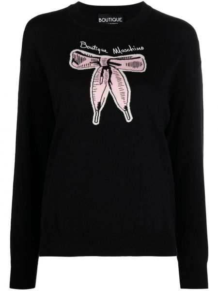 Пуловер с панделка Boutique Moschino черно