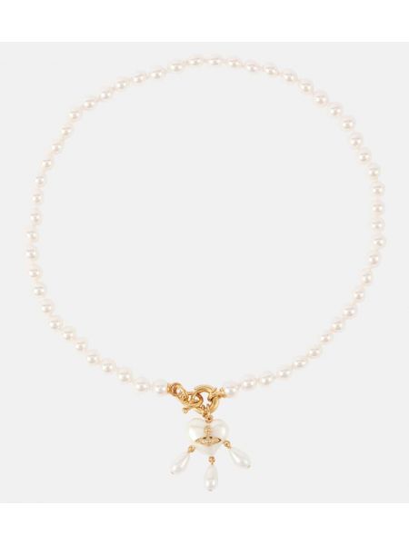 Zlatý náhrdelník s perlami Vivienne Westwood