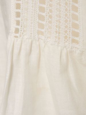 Blusa de lino manga larga Ermanno Scervino blanco