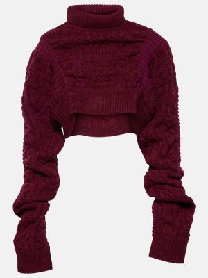 Jersey de lana de tela jersey con trenzado Noir Kei Ninomiya