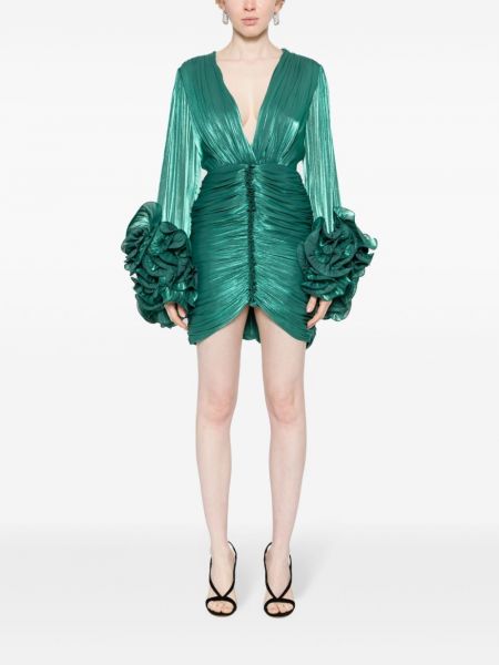 Krepové mini šaty Costarellos zelené