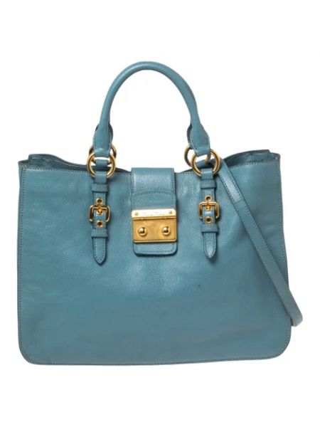 Leder shopper handtasche Miu Miu Pre-owned blau