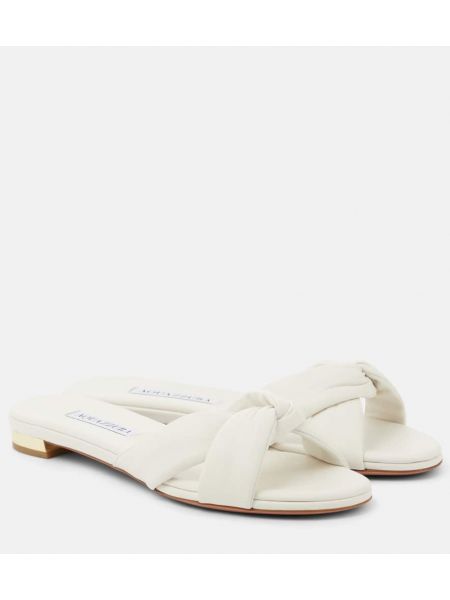 Usnjene sandali Aquazzura bela