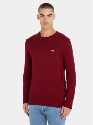 Priliehavý sveter Tommy Jeans červená