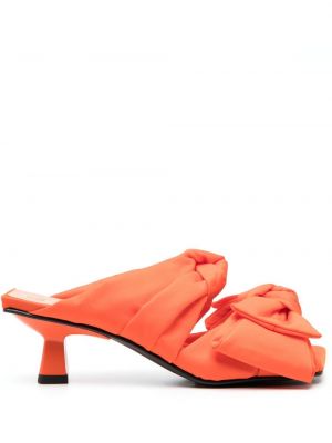 Sandales ar banti ar papēžiem Ganni oranžs