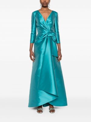 Večerní šaty s mašlí Alberta Ferretti modré