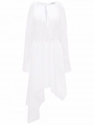 Asymetrické šaty s výstřihem do v Jw Anderson bílé