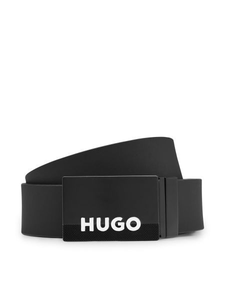 Pasek skórzany dwustronny Hugo czarny