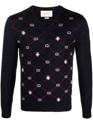 Žakardinis vilnonis megztinis Gucci Pre-owned