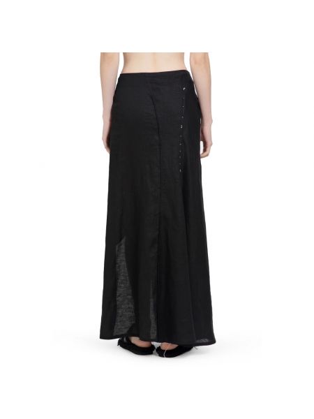 Lniana długa spódnica Yohji Yamamoto czarna