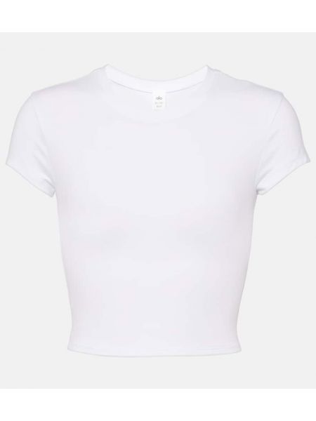 T-shirt sportive in jersey Alo Yoga bianco
