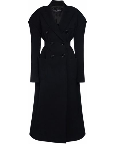 Oversized bavlněný kabát s kapsami Dolce & Gabbana - černá