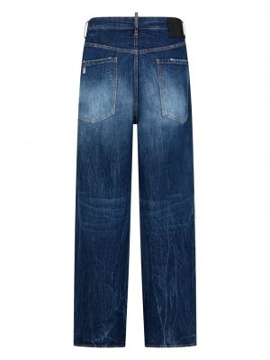 Straight fit džíny s potiskem Dsquared2 modré
