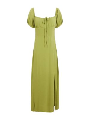 Платье миди из вискозы с пышными рукавами 8 By Yoox зеленое