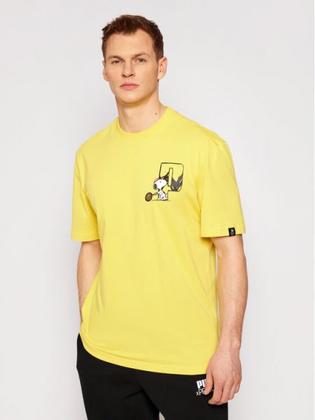 T-Shirt PEANUTS 530616 Żółty Regular Fit Puma