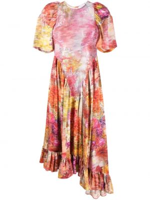 Midi haljina s printom Collina Strada ružičasta