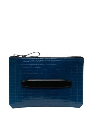 Kožená listová kabelka Tom Ford modrá