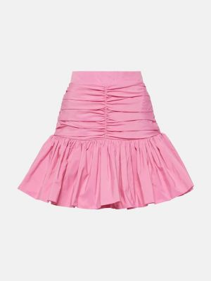 Φούστα mini με ψηλή μέση με βολάν Patou ροζ