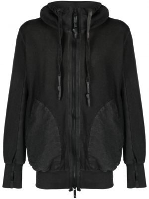 Pamučna hoodie s kapuljačom s patentnim zatvaračem Isaac Sellam Experience siva