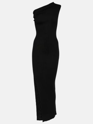 Gyapjú hosszú ruha Rick Owens fekete