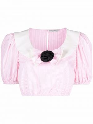 Stripete crop top Alessandra Rich rosa