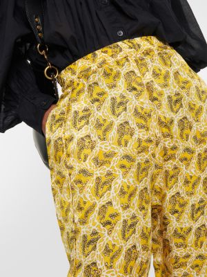 Копринени прав панталон с принт Isabel Marant