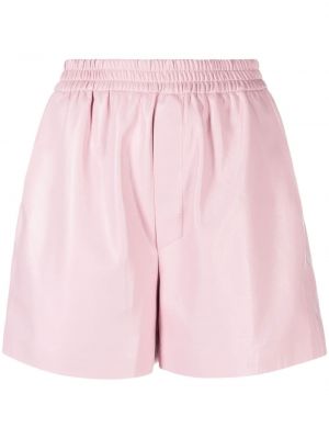 Pantaloni scurți din piele Nanushka roz