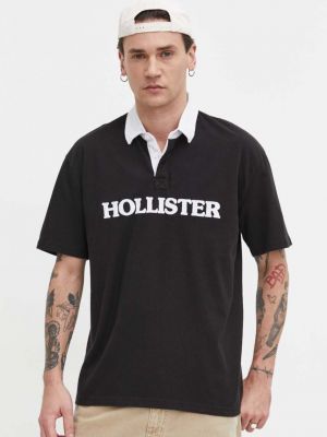 Pamučna polo majica Hollister Co. crna