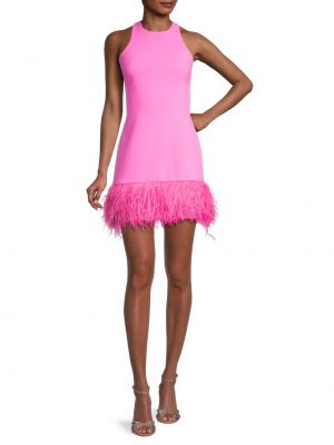 Платье мини с перьями Likely розовое