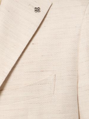 Blazer de lino de algodón Tagliatore beige