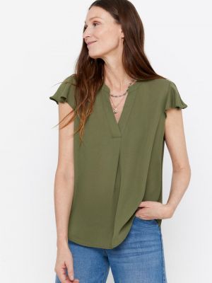 Блузка с воротником Cortefiel зеленая